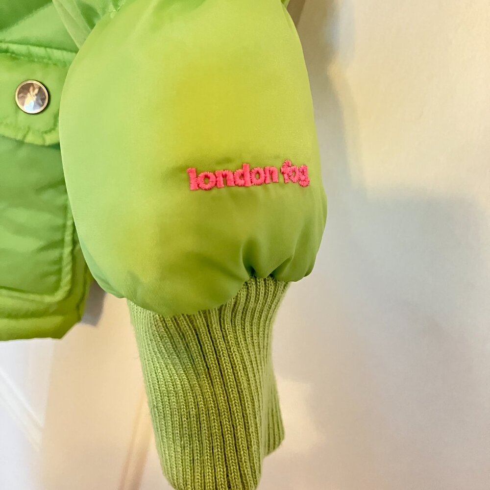 London Fog Girls sz. 5 Green and Pink Winter Coat - Picture 5 of 8